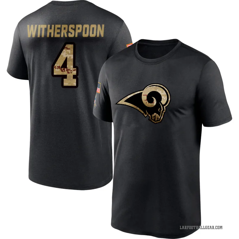 Ahkello Witherspoon Men's Black Los Angeles Rams 2020 Salute To Service Performance T-Shirt