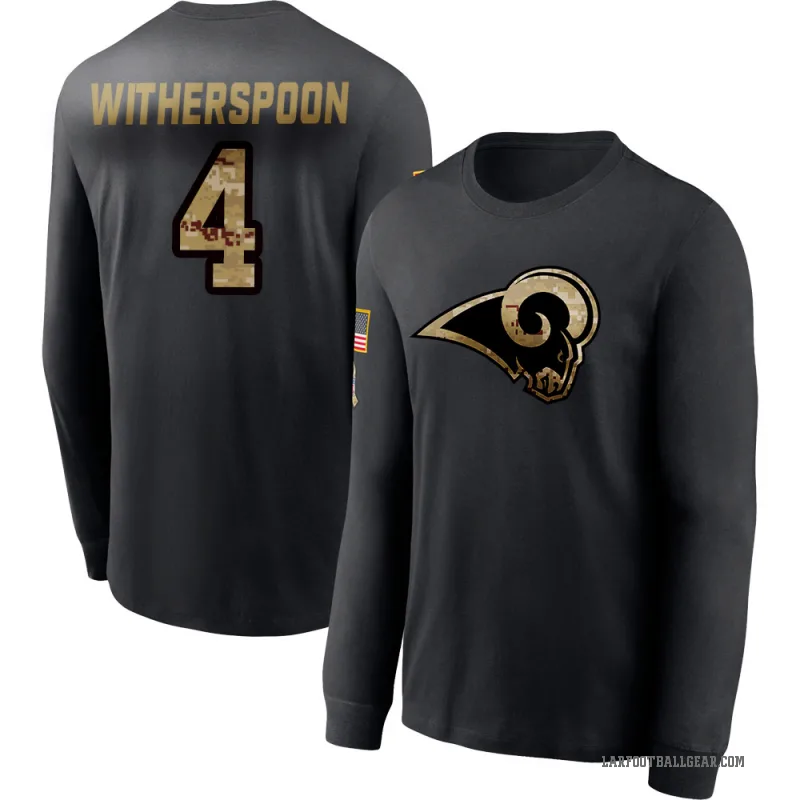 Ahkello Witherspoon Men's Black Los Angeles Rams 2020 Salute To Service Sideline Performance Long Sleeve T-Shirt