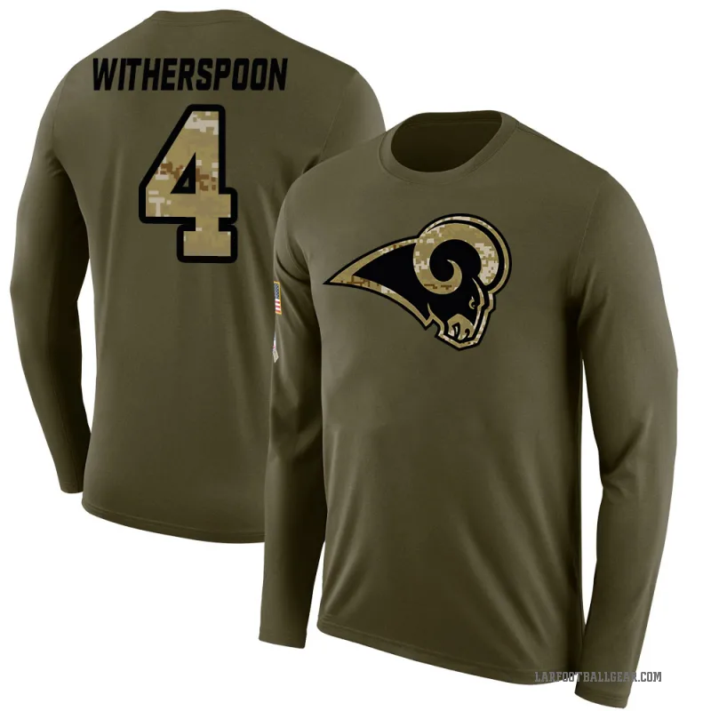 Ahkello Witherspoon Men's Olive Los Angeles Rams Salute to Service Sideline Long Sleeve T-Shirt