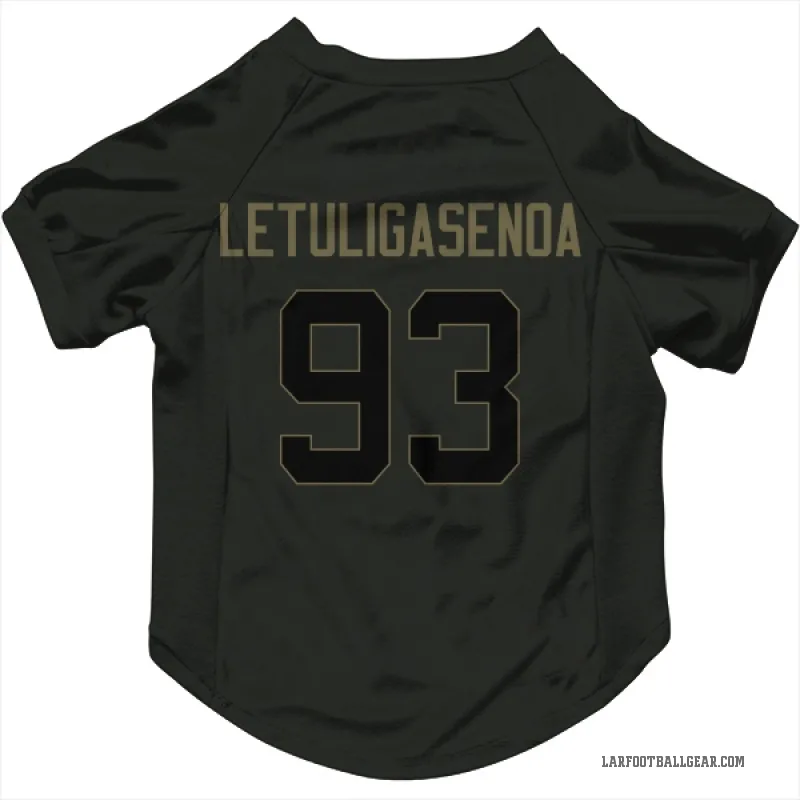 Tuli Letuligasenoa Black Los Angeles Rams Service Cat & Dog Pet Jersey