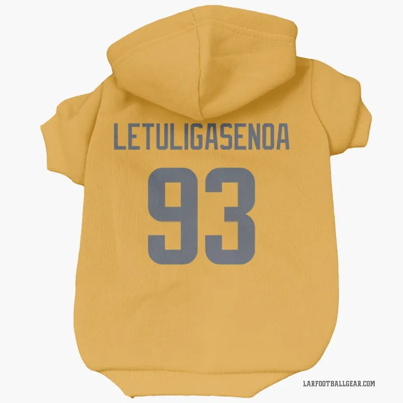 Tuli Letuligasenoa Gold Los Angeles Rams Cat & Dog Pet Hoodie